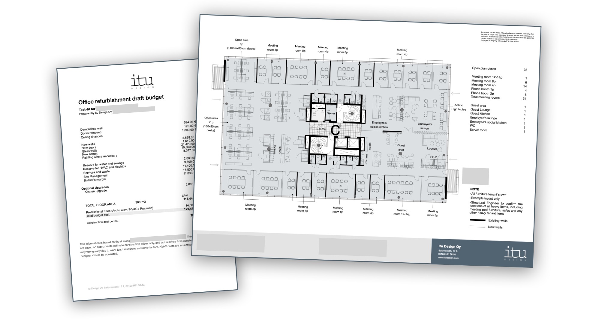 example test fit plans produced by itu design