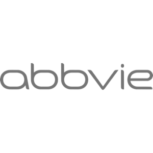 AbbVie logo, grey text on transparent background