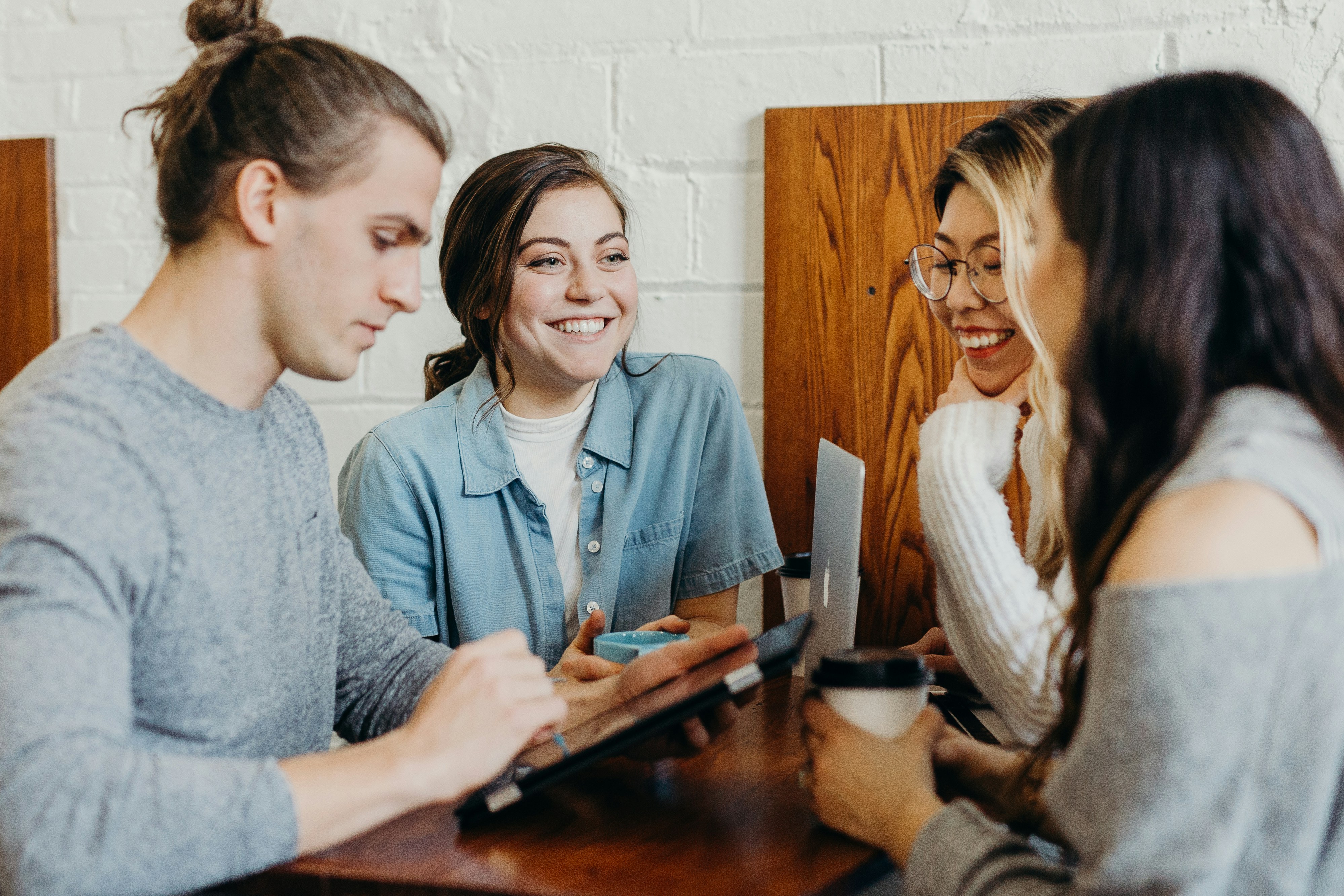 Photo of young office workers in an employee engagement session