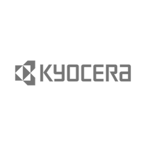 Kyocera logo in grey on a transparent background