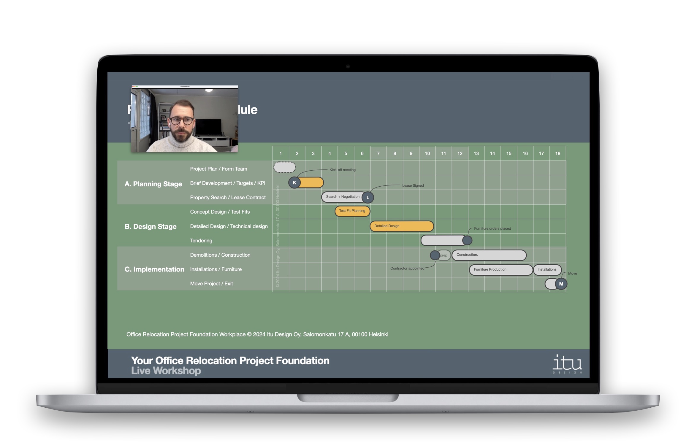Image showing the office relocation workshop on an open laptop screen