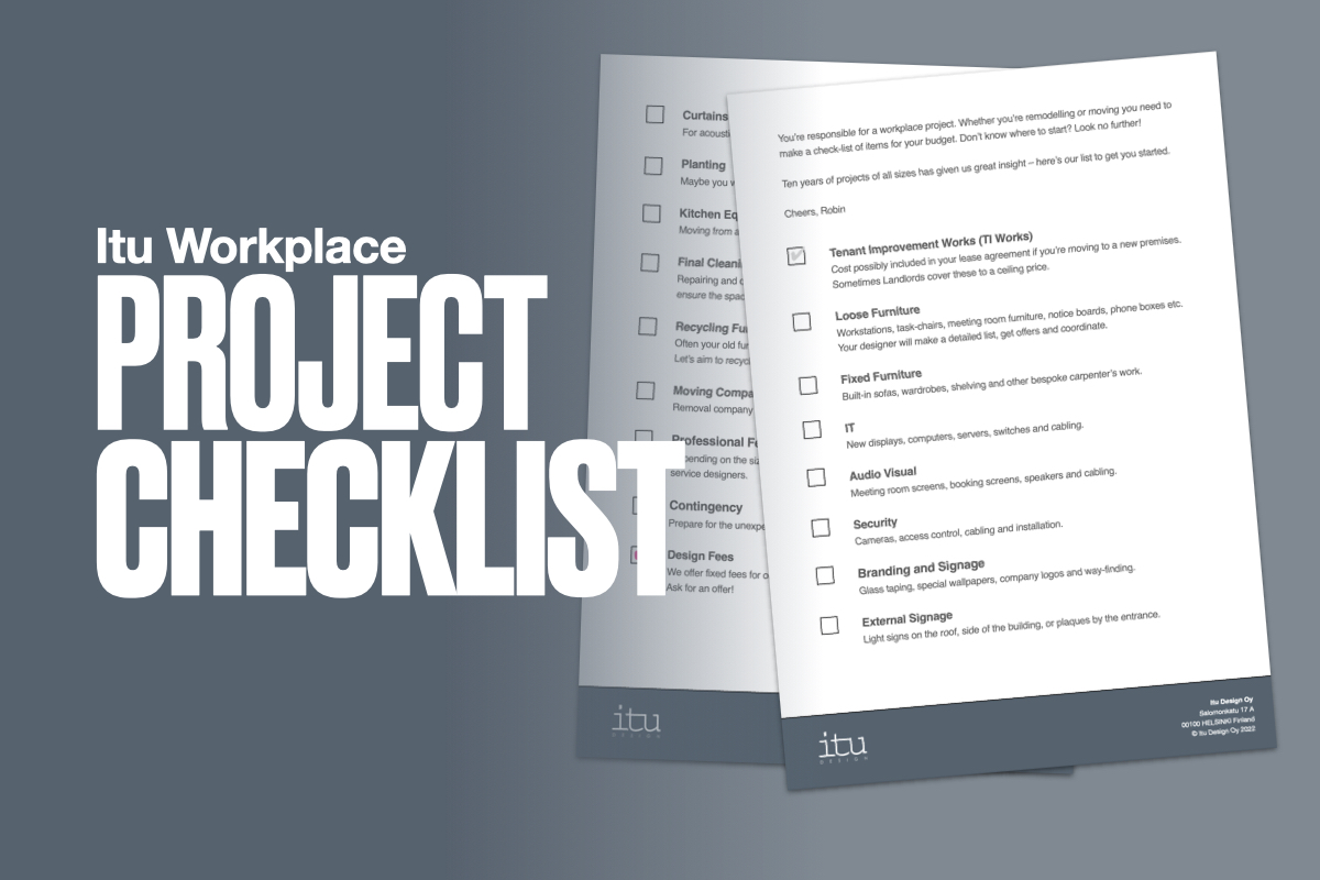 A mockup of a Workplace Project Checklist