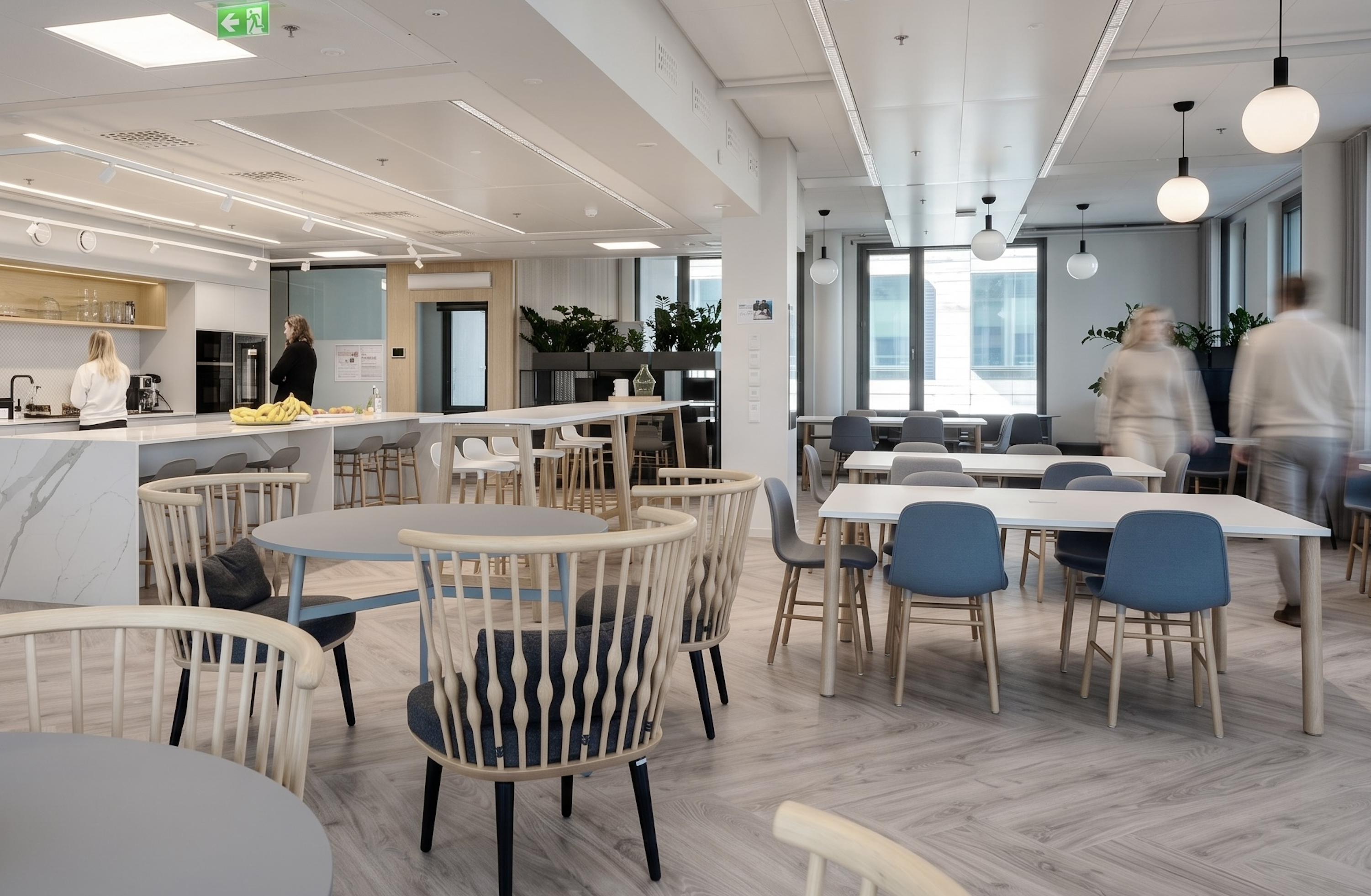 A photograph of AbbVie Finland's social kitchen space