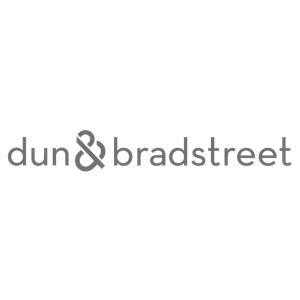 Dun & Bradstreet logo, in greyscale on a transparent background