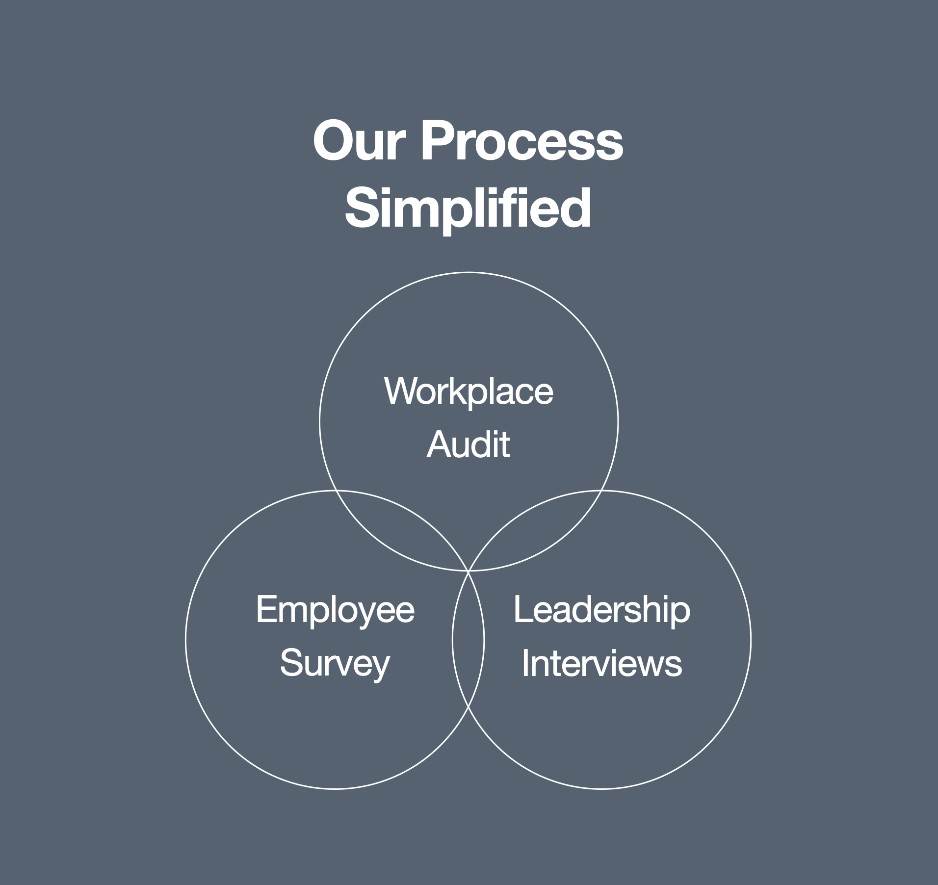Diagram showing the three areas of research
